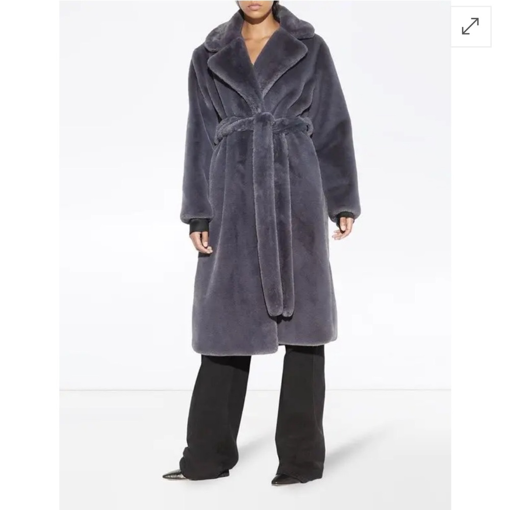 Apparis Faux Fur Grey Mona Coat size Small - Picture 15 of 16